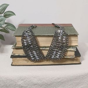 Gunmetal Rhinestone Collar Necklace